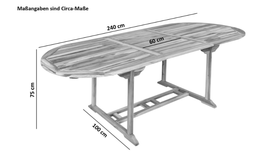 Teak Gartenmöbel - ausziehbarer Tisch